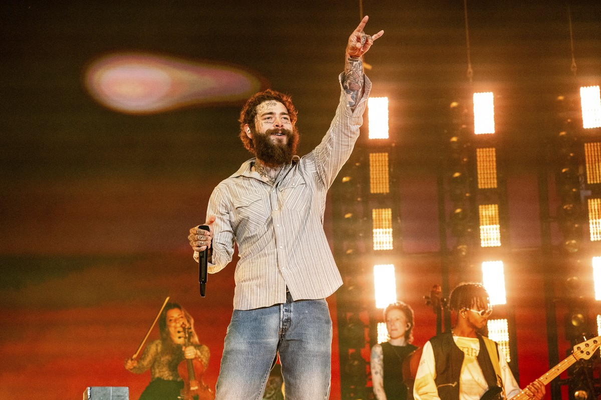 Post Malone performs during Festival d'ete de Quebec on Friday, July 12, 2024, in Quebec City. (Photo by Amy Harris/Invision/AP)
Post Malone
