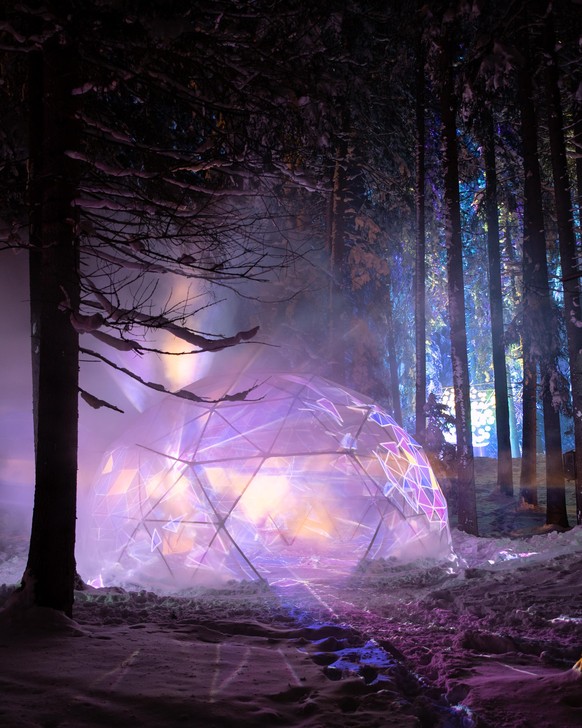 Zauberwald Lenzerheide, 14.-30. Dezember 2018, Lichtinstallationen, Platonic Domes, Artificial Owl