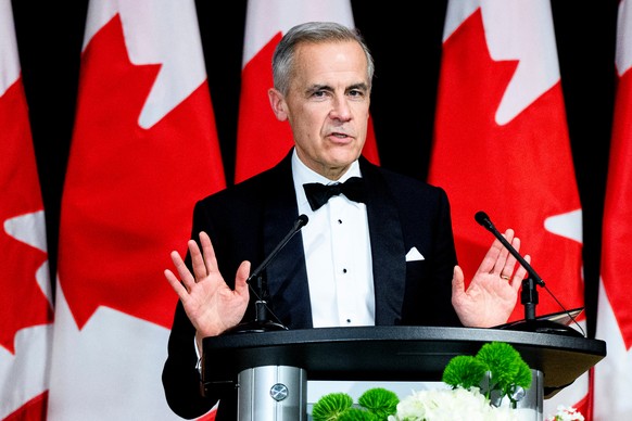 Prime Minister Mark Carney speaks during the Parliamentary Press Gallery Dinner in Ottawa, on Saturday, Nov. 29, 2025. (/Spencer Colby/The Canadian Press via AP)
Canada Press Gallery Dinner