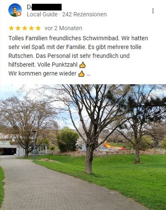 Google reviews: Waterworld Wallisellen