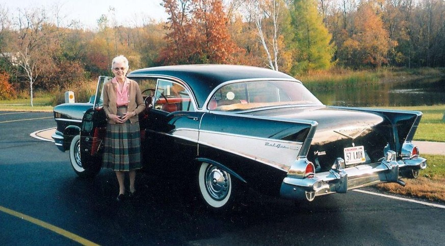 Grace Braeger 1957 Chevrolet Belair auto design USA retro http://youtu.be/W90zZfI9Fgs