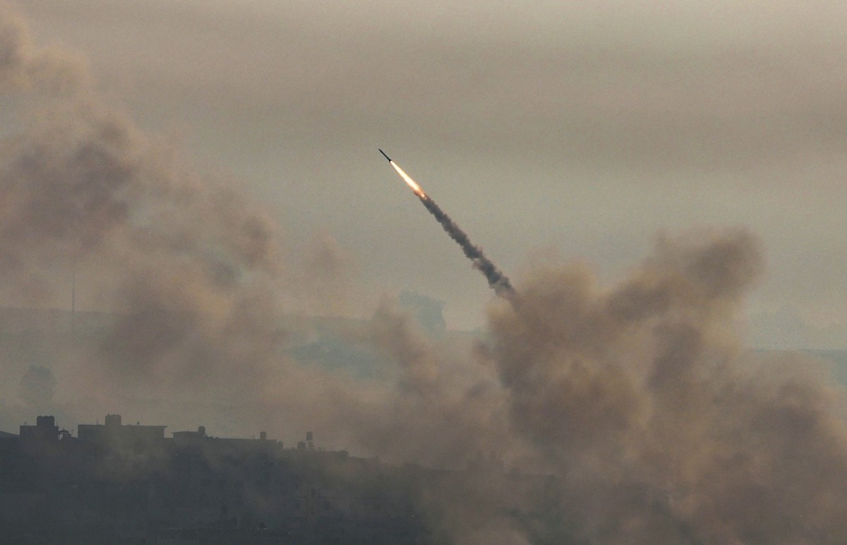 Les roquettes du Hamas en action, samedi matin.