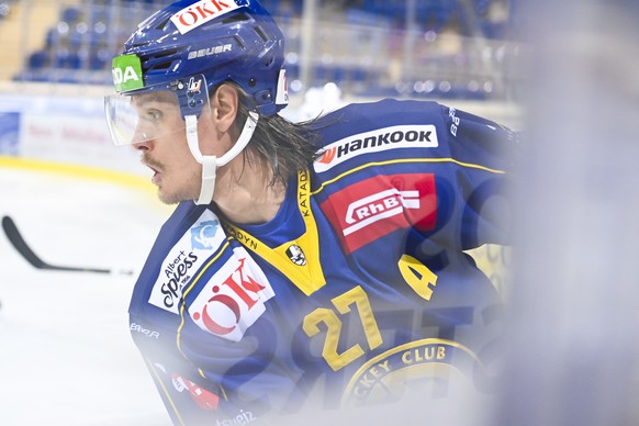 Davos&#039; Magnus Nygren beim Eishockey-Qualifikationsspiel der National League zwischen dem HC Davos und dem HC Ambri-Piotta, am Freitag, 4. Dezember 2020, im Eisstadion in Davos. (KEYSTONE/Gian Ehr ...