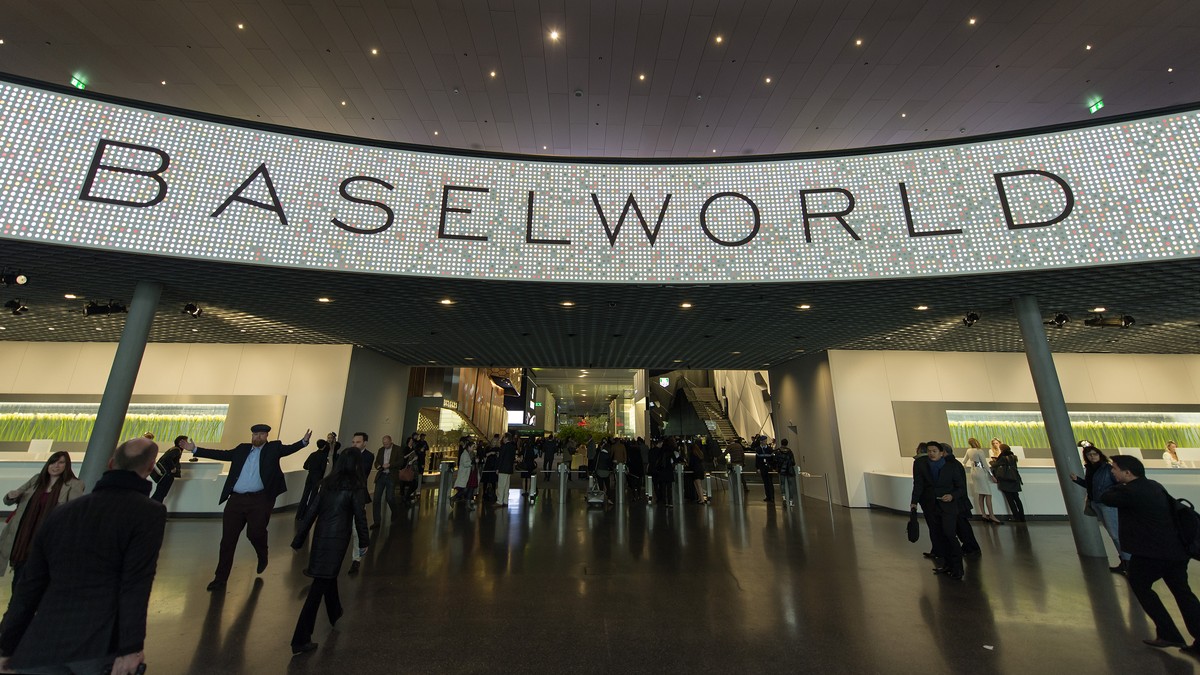 The entrance to the world watch and jewellery show Baselworld in Basel, Switzerland, on Wednesday, March 26, 2014. Baselworld opens it's doors from March 27 to April 3, 2014. (KEYSTONE/Georgios K ...