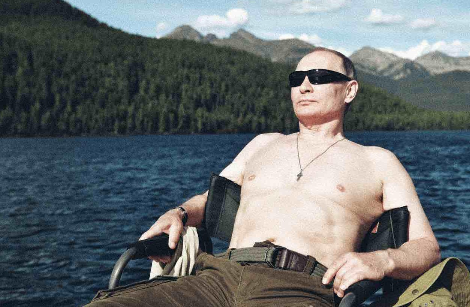 «Diese Inszenierungen verzaubern»: Wladimir Putin 2017 auf einem Angelausflug