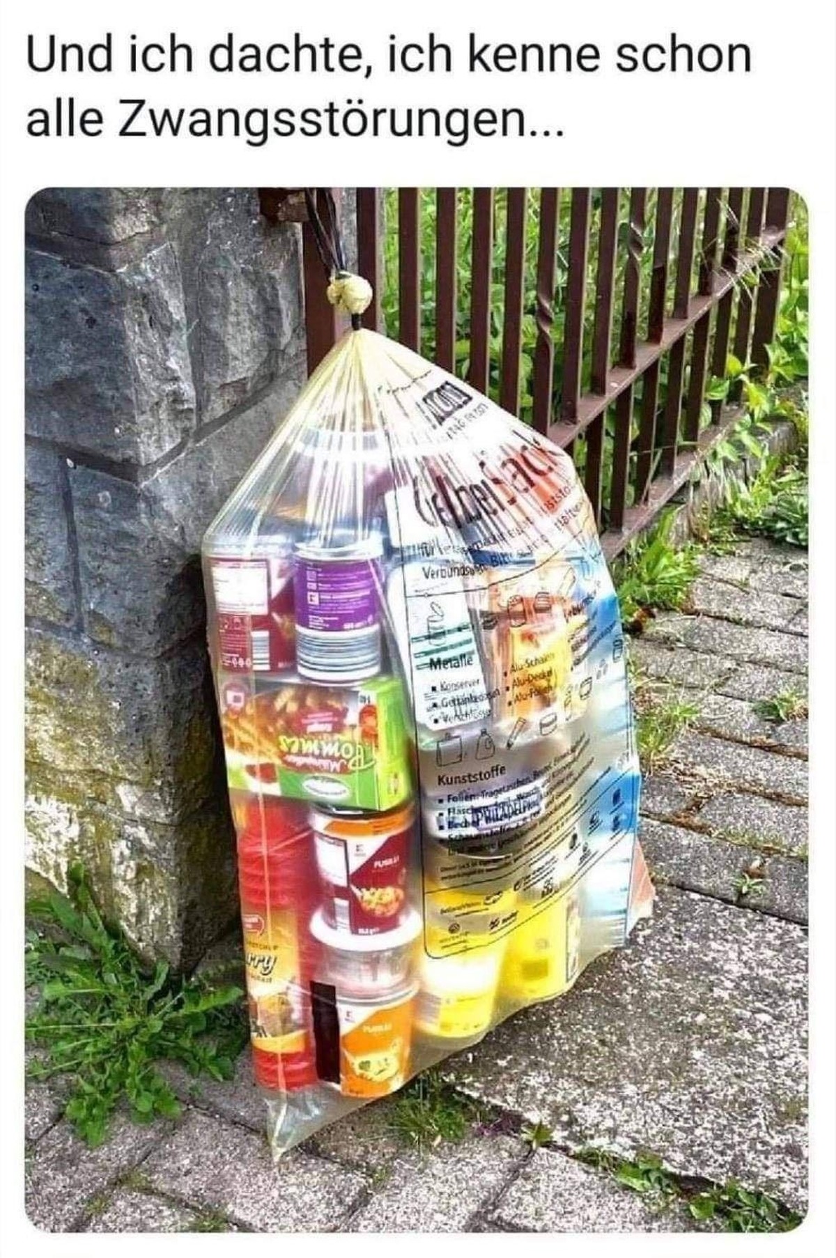 Deutscher Humor: der Gelbe Sack