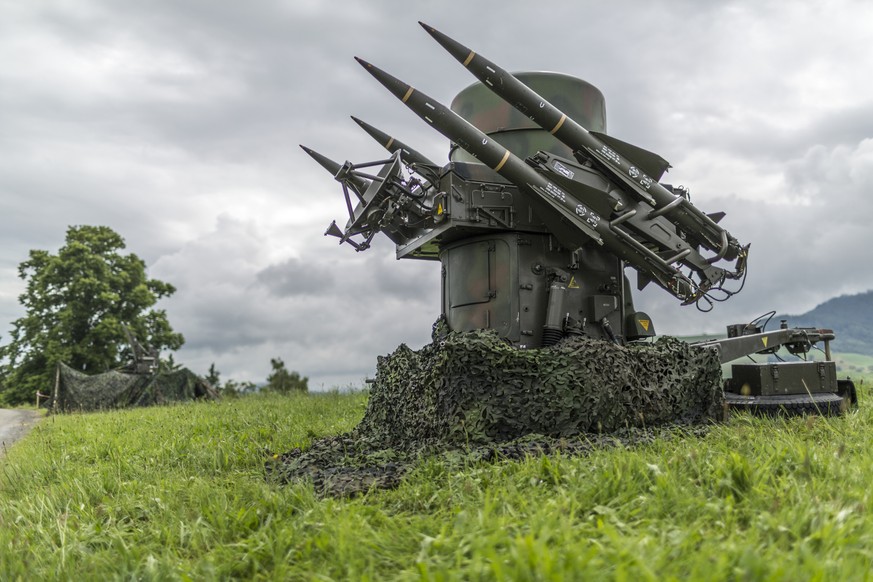 ARCHIV - ZUR MEDIENKONFERENZ VON BUNDESRAETIN VIOLA AMHERD UEBER DIE BESCHAFFUNG DER KAMPFJETS UND DIE LUFTABWEHR STELLEN WIR IHNEN FOLGENDES BILDMATERIAL ZUR VERFUEGUNG - The rapier with the four sur ...