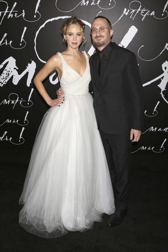 Jennifer Lawrence, left, and Darren Aronofsky attend the premiere of Paramount Pictures&#039; &quot;Mother!&quot; at Radio City Music Hall on Wednesday, Sept. 13, 2017, in New York. (Photo by Greg All ...