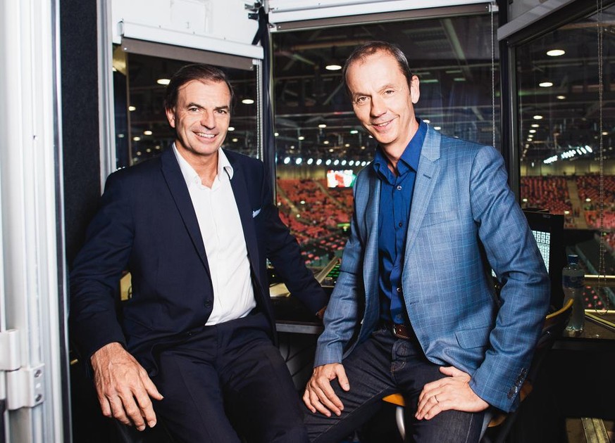 Heinz Günthardt und Stefan Bürer 2014 beim Davis Cup in Genf.