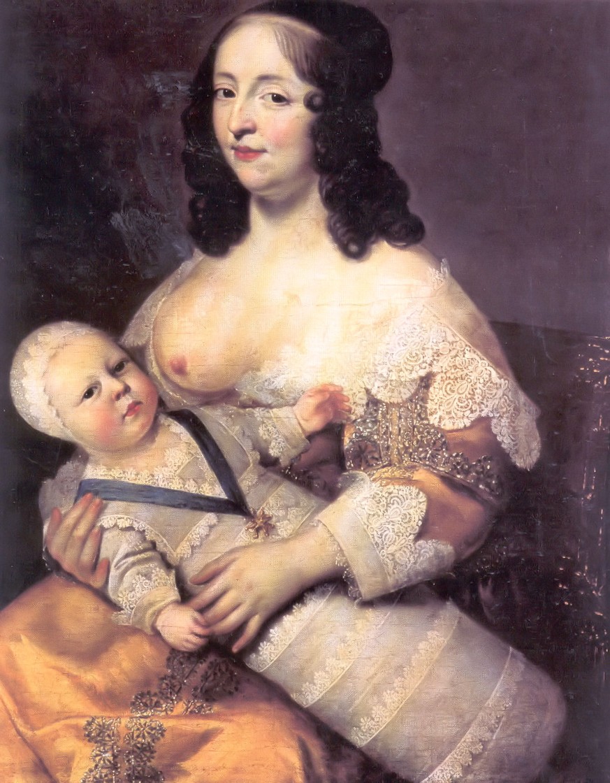 Der spätere König Ludwig XIV. mit seiner Amme.