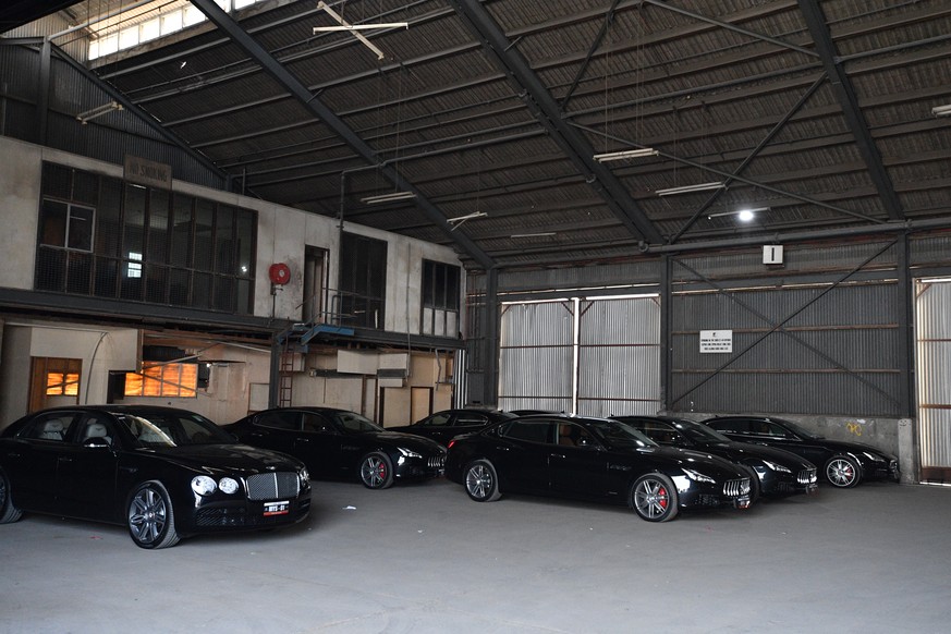 epa07172140 A fleet of Maserati cars sit in a garage during the Asia-Pacific Economic Cooperation (APEC) summit in Port Moresby, Papua New Guinea, 18 November 2018. The APEC summit brings together wor ...