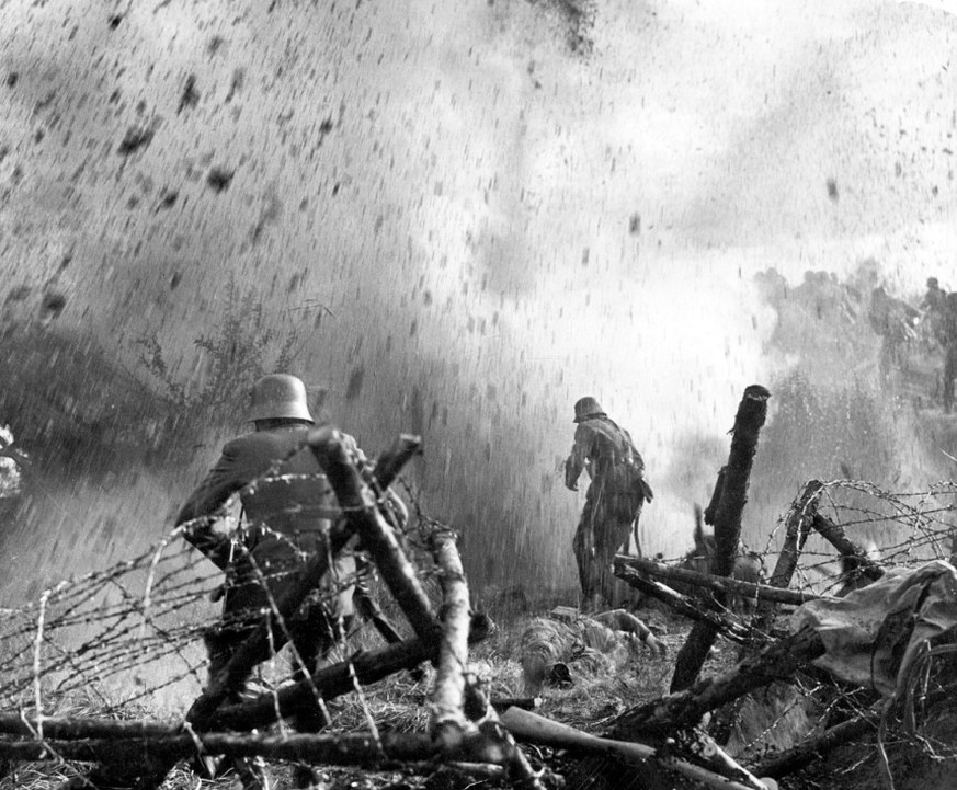 Mörderische Umgebung: deutsche Soldaten auf dem Schlachtfeld von Verdun.