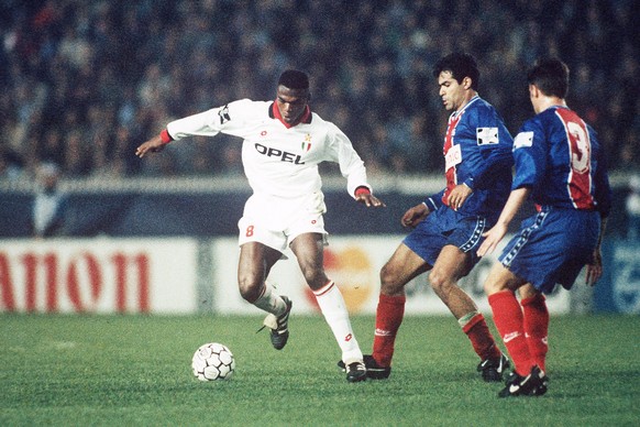 MARCEL DESAILLY, RAI CHAMPIONS LEAGUE 1994-95 PSG-MILAN 0-1 PUBLICATIONxNOTxINxITA