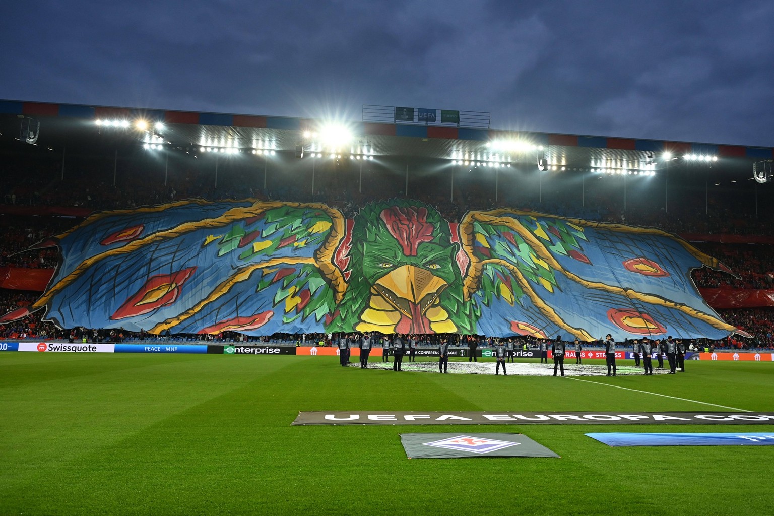 Supporters Basel 1893 during the UEFA Conference League 2022 2023 match between Basel 1-3 Fiorentina at St.Jakob Stadium on May 19, 2023 in Basel, Switzerland. Noxthirdxpartyxsales PUBLICATIONxNOTxINx ...