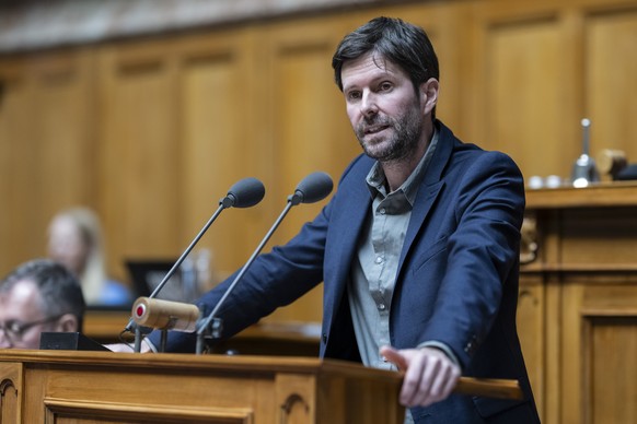 Kilian Baumann, GP-BE, spricht zum Gentech-Moratorium, an der Fruehjahrssession der Eidgenoessischen Raete, am Donnerstag, 6. Maerz 2025 im Nationalrat in Bern. (KEYSTONE/Alessandro della Valle)