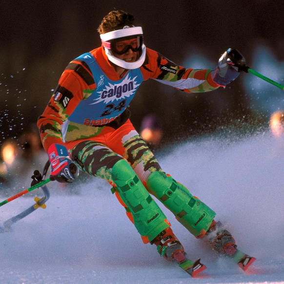 Patrice Bianchi (Frankreich) Alpiner Skilauf Herren Weltcup 1990 1991, Worldcup, Welt Cup, World, Ski Alpin, Skisport, Vdia Einzelbild Saalbach Hinterglemm
