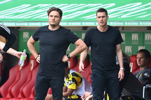 Edin TERZIC Trainer Borussia Dortmund, Sebastian KEHL Leiter der Lizenspielerabteilung BVB Fussball 1. Bundesliga Saison 2022/2023, 33.Spieltag, Spieltag33, FC Augsburg - Borussia Dortmund am 21.05.20 ...