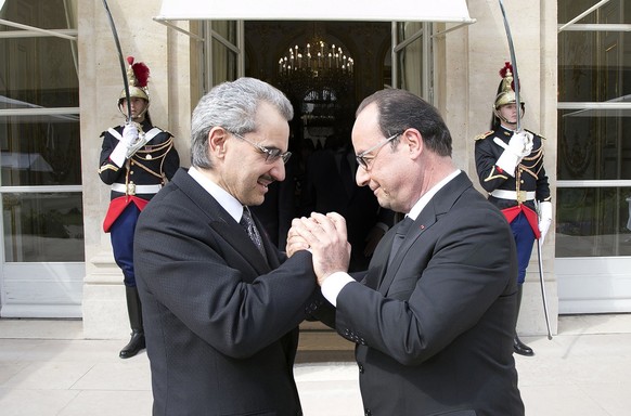 Prinz al-Walid bin Talal zu Besuch beim französischen Staatspräsidenten François Hollande (28.06.2015).