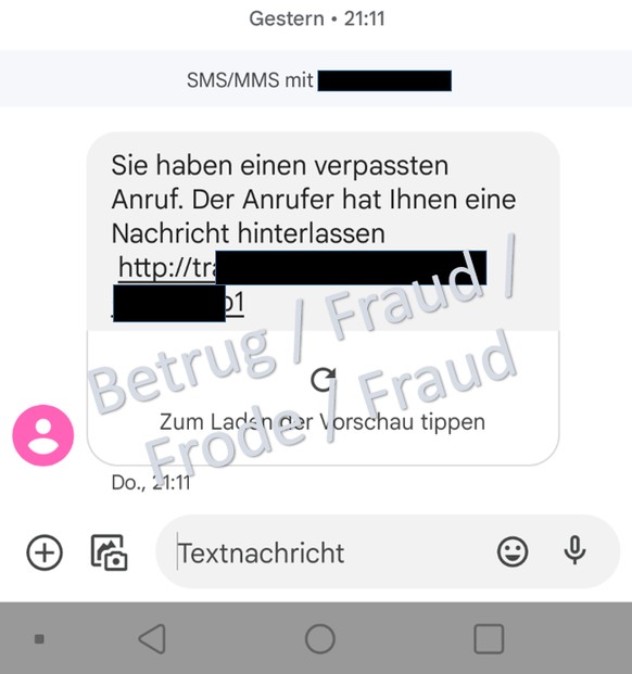 Zehntausende Schweizer haben im Oktober solche Spam-SMS erhalten.