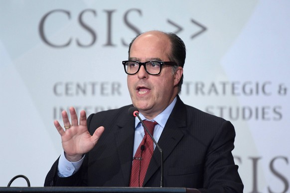 Former President of the National Assembly of Venezuela Julio Borges speaks at a talk sponsored by the Center for International and Strategic Studies (CSIS) in Washington, USA, 25 May 2018. Borges said ...