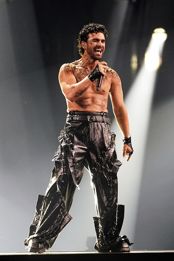 PARG from Armenia performs the song &quot;SURVIVOR&quot; during the dress rehearsal for the second semi-final of the 69th Eurovision Song Contest, in Basel, Switzerland, Wednesday, May 14, 2025. (AP P ...