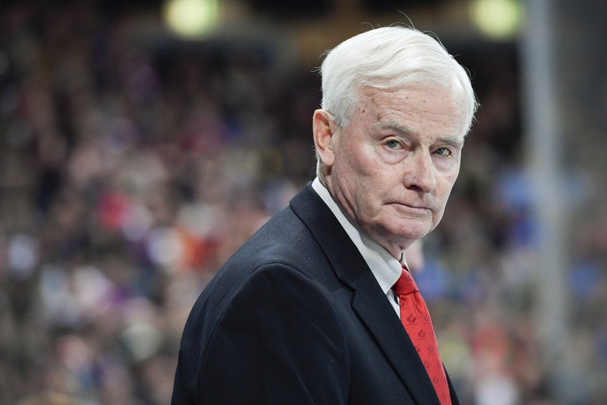 Team Canada&#039;s assistant coach Dave King is pictured during the game between HC Davos and Team Canada, at the 90th Spengler Cup ice hockey tournament in Davos, Switzerland, Tuesday, December 27, 2 ...