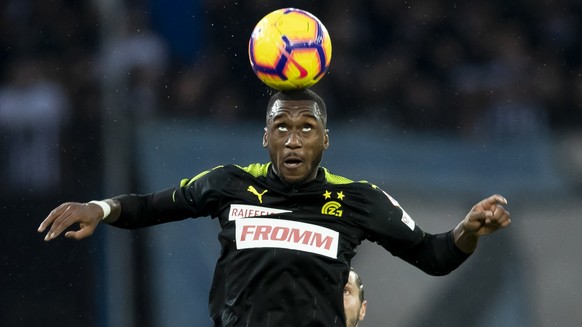 Grasshopper Souleyman Doumbia waehrend der Superleague Fussballpartie zwischen dem FC Zuerich und dem Grasshopper Club Zuerich am Sonntag, 2. Dezember 2018 im Letzigrund Stadion in Zuerich. (KEYSTONE/ ...