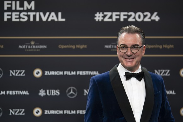 Christian Jungen, Artistic Director ZFF arrives on the Green Carpet at the Opening Night of the 20th Zurich Film Festival (ZFF) in Zurich, Switzerland, on Thursday, October 3, 2024. (KEYSTONE/Til Buer ...