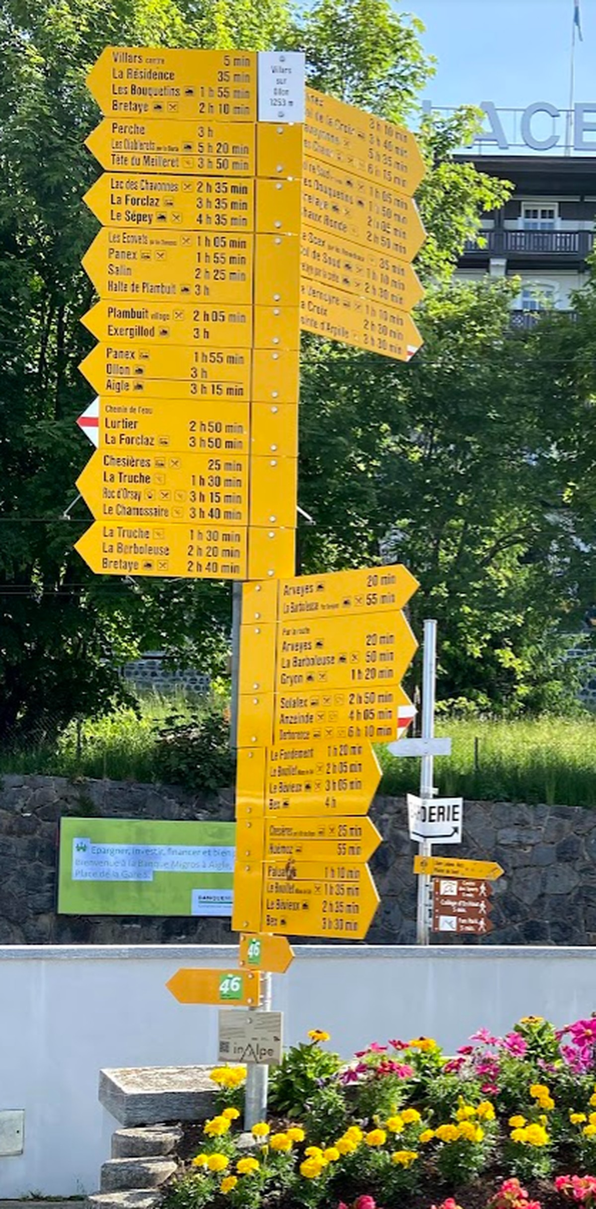 Villars-sur-Ollon, Wegweiser Rauszeit