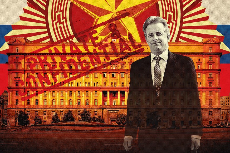 Der britische Meisterspion Christopher Steele vor dem Gebäude des russischen Geheimdienstes in Moskau.&nbsp;