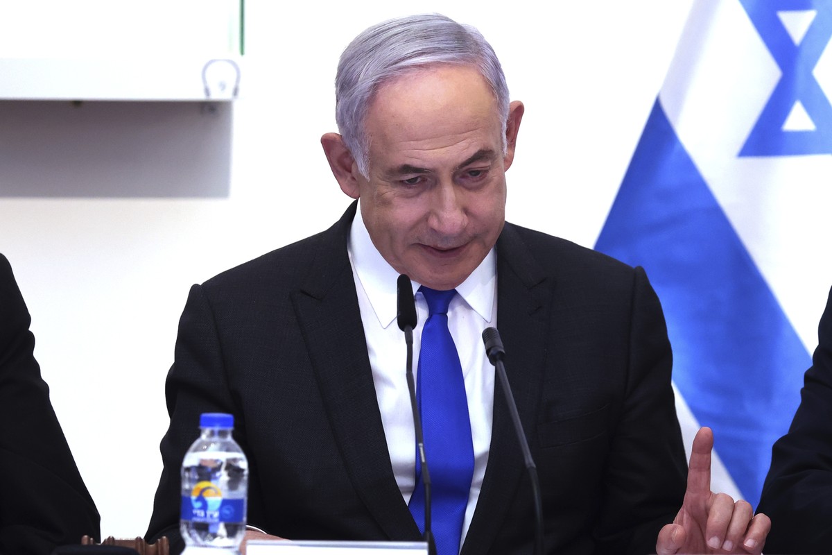 Israeli Prime Minister Benjamin Netanyahu chairs a Cabinet meeting at the Bible Lands Museum in Jerusalem on Wednesday, June 5, 2024. (Gil Cohen-Magen/Pool Photo via AP)
Benjamin Netanyahu