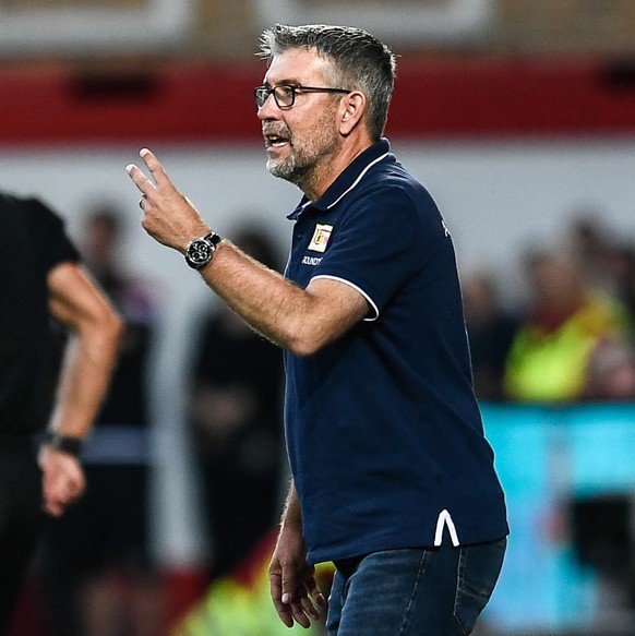 epa07779660 Union&#039;s head coach Urs Fischer reacts during the German Bundesliga soccer match between FC Union Berlin and RB Leipzig in Berlin, Germany, 18 August 2019. EPA/FILIP SINGER CONDITIONS  ...