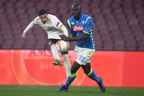 Salim Khelifi of Zurich , Kalidou Koulibaly of Napoli Napoli 21-02-2019 Stadio San Paolo, Football Europa League 2018/2019 Napoli - Zurich Round of 32, 2nd leg Foto Andrea Staccioli / Insidefoto PUBLI ...