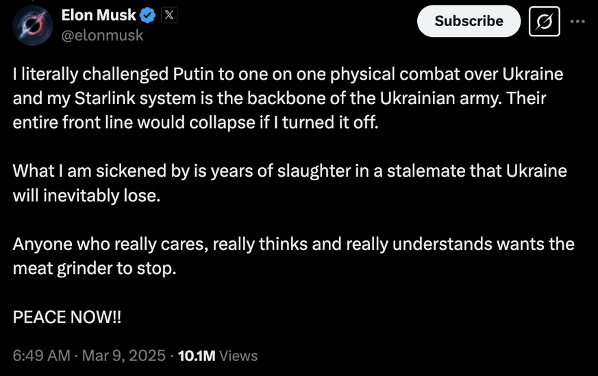 Musk Post Starlink 1