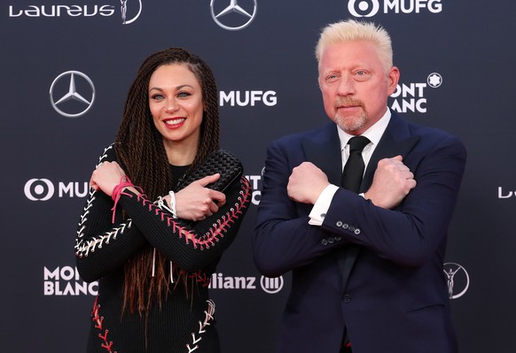 epa06771113 (FILE) - Former German tennis player Boris Becker (R) and his wife Lilly Becker (L) arrive at the 2018 Laureus World Sports Awards in Monaco, 27 February 2018 (reissued 29 May 2018). Boris ...