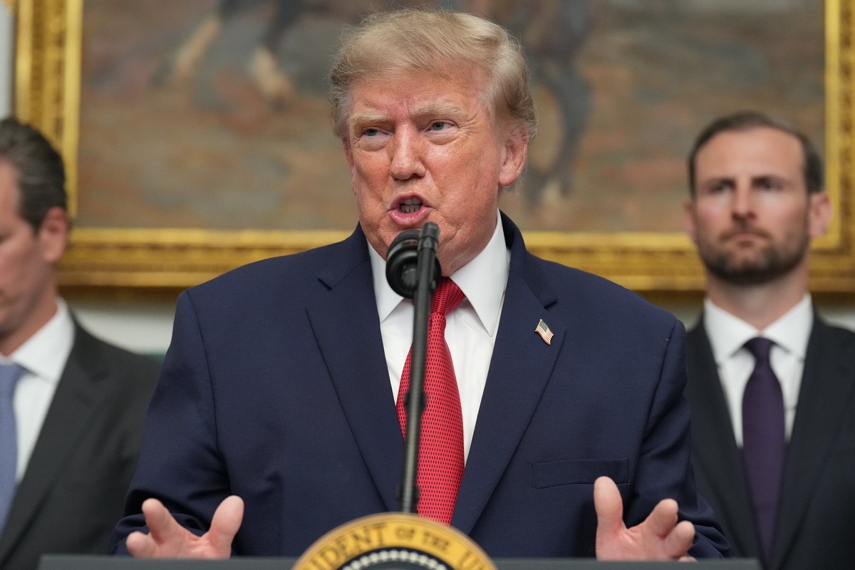 President Donald Trump speaks during a meeting with technology leaders in the Roosevelt Room of the White House, Wednesday, Aug. 19, 2026, in Washington. (AP Photo/Jacquelyn Martin)
Donald Trump