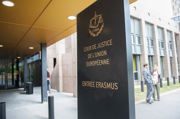 epa04279586 View of the court&#039;s entrance building prior to the hearing of the Shepherd case at the European Court of Justice in Luxembourg, Luxembourg 25 June 2014. Andre Shepherd is a US Army sp ...