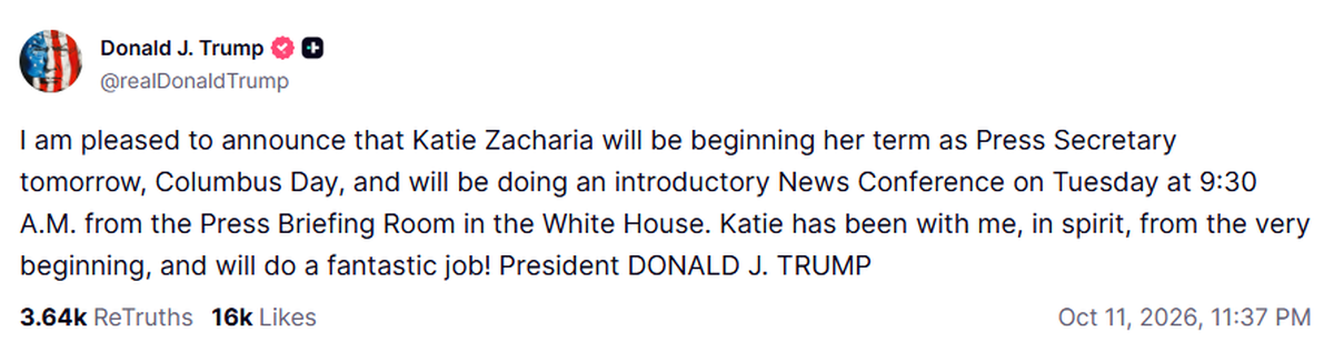 Trump Pressesprecherin Zacharia