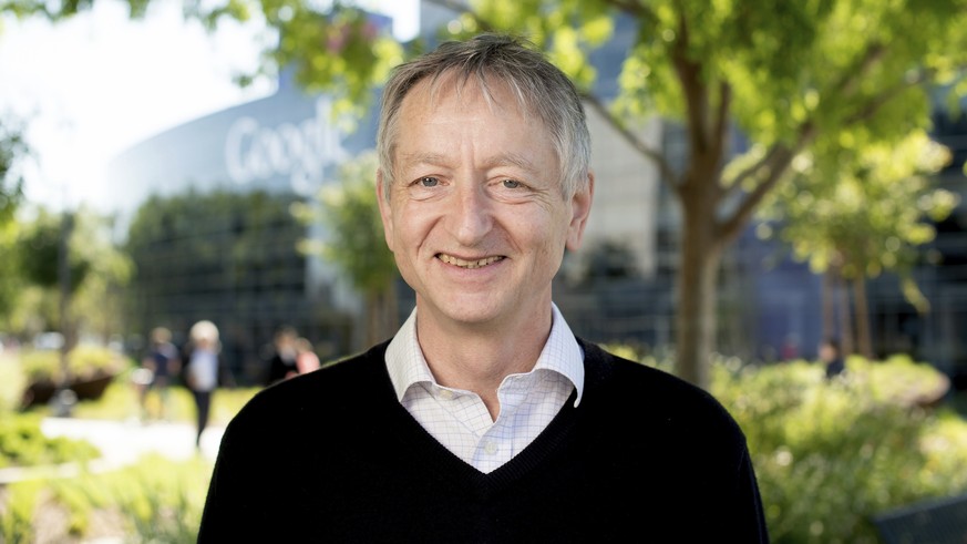 Computer scientist Geoffrey Hinton, who studies neural networks used in artificial intelligence applications, poses at Google&#039;s Mountain View, Calif, headquarters on Wednesday, March 25, 2015. Hi ...