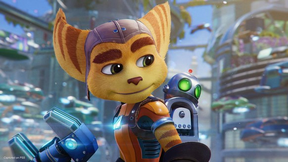 Nebst den hier abgebildeten Stars Ratchet and Clank steht erstmals auch ein weiblicher Held als Protagonist zur Auswahl.