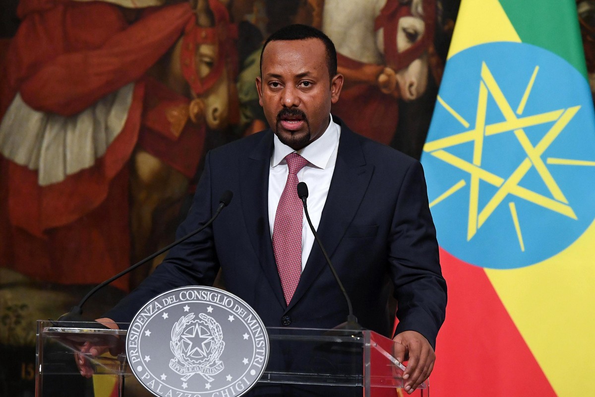epa07912472 (FILE) - Ethiopian Prime Minister Abiy Ahmed Ali during a press conference at Chigi Palace in Rome, Italy, 21 January 2019 (reissued 11 October 2019). Abiy Ahmed was awarded with the 2019  ...