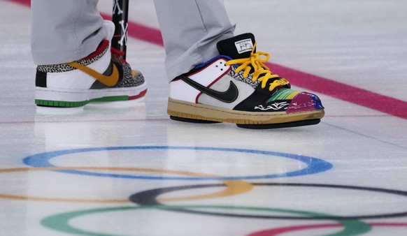 United States&#039; Matt Hamilton, competes, during the men&#039;s curling match against the Russian Olympic Committee, at the 2022 Winter Olympics, Wednesday, Feb. 9, 2022, in Beijing. (AP Photo/Nari ...