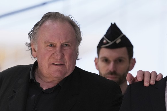 Actor Gerard Depardieu arrives to face trial for the alleged sexual assaults of two women on a film set in 2021, Monday, March 24, 2025 in Paris. (AP Photo/Aurelien Morissard)
APTOPIX France Depardieu ...
