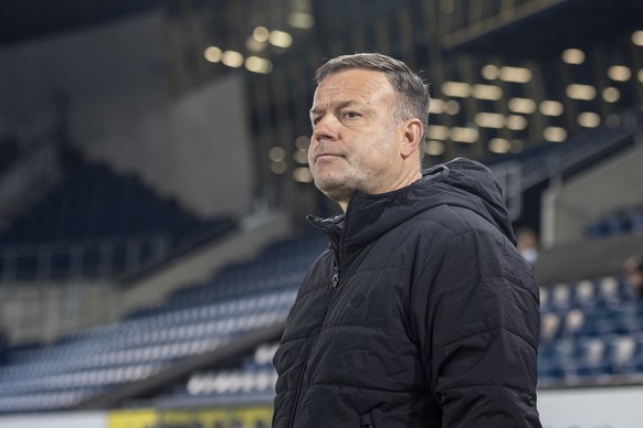 Der Trainer des FC Basel, Patrick Rahmen vor dem Super League Meisterschaftsspiel zwischen dem FC Luzern und dem FC Basel vom Samstag, 10. April 2021 in Luzern. (KEYSTONE/Urs Flueeler)