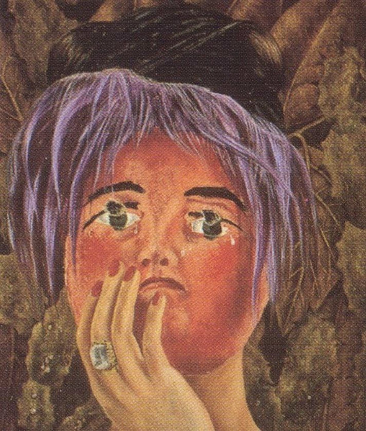 «Maske», 1945: Hier reflektiert Frida über die Nutzlosigkeit einer Maske. Im Bild weint sie mit, man kann sich unter ihr nicht verstecken.&nbsp;
