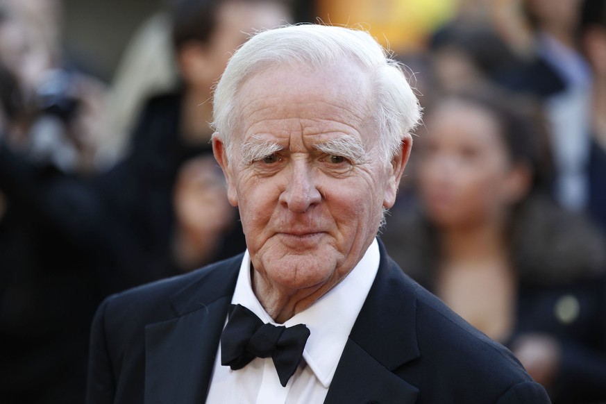 FILE - This Sept. 13, 2011, file photo shows British author John Le Carre at the UK film premiere of &quot;Tinker Tailor Soldier Spy,&quot; in London. John le Carre, the spy-turned-novelist whose eleg ...