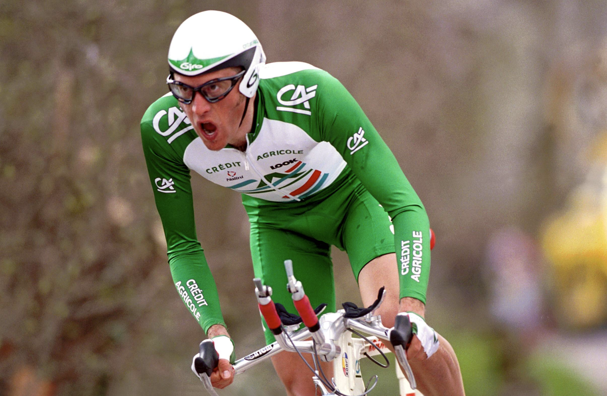 Jonathan Vaughters (USA Credit Agricole) Radsport Herren Paris - Nizza 2000, Radrennsport, Radrennen, Straßenradsport, Straßenradrennsport, Straße, Rad Einzelbild Anstrengung