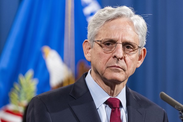 epa09301329 US Attorney General Merrick B. Garland announces a lawsuit against the state of Georgia over its voting restrictions at the Department of Justice in Washington, DC USA, 25 June 2021. EPA/J ...