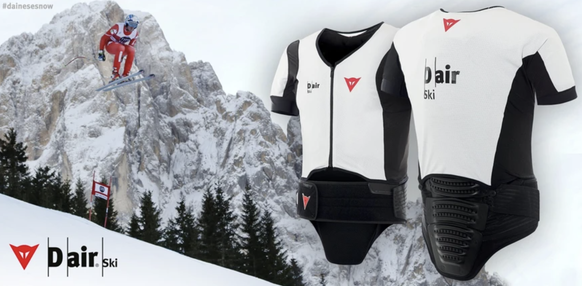 Ein Beispiel für einen Airbag, der von der Firma Dainese entwickelt wurde und eine der von der FIS zugelassenen Manufakturen ist.