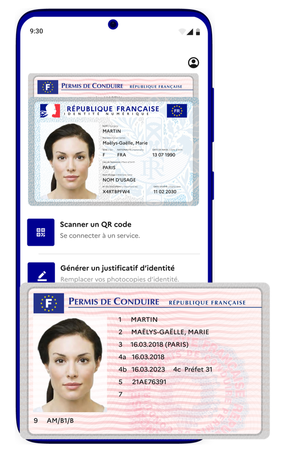 Führerschein-App in Frankreich.